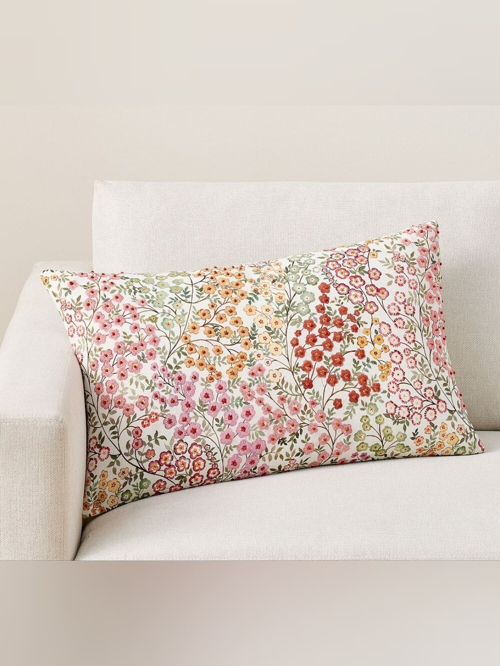 Garden Embroidered Pillow Cover